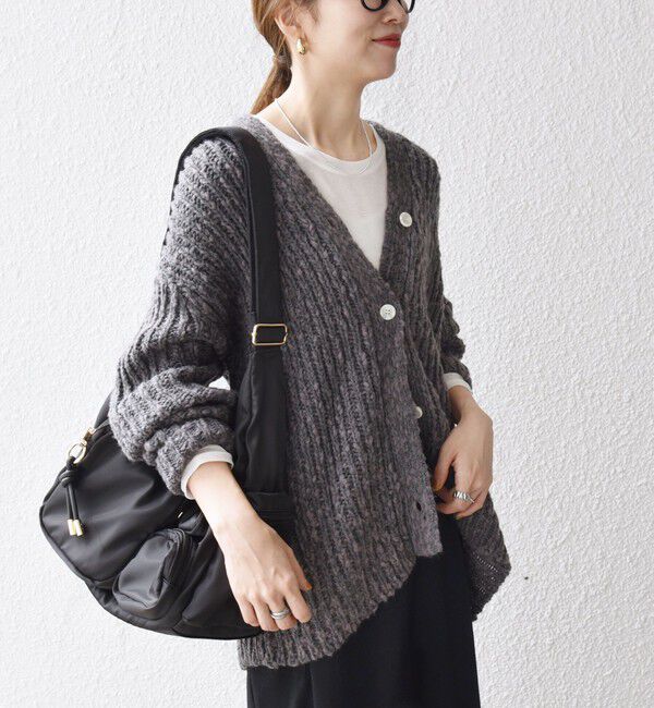 SHIPS any「SHIPS any:〈手洗い可能〉ロービング ルーズ Vネック ニット カーディガン」|カーディガン|