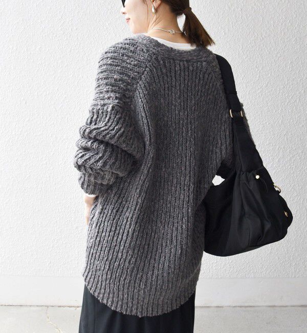 SHIPS any「SHIPS any:〈手洗い可能〉ロービング ルーズ Vネック ニット カーディガン」|カーディガン|