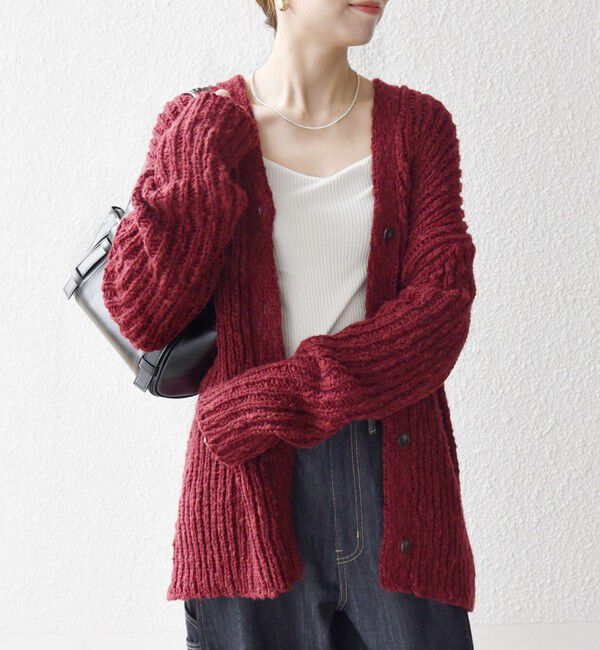 SHIPS any「SHIPS any:〈手洗い可能〉ロービング ルーズ Vネック ニット カーディガン」|カーディガン|