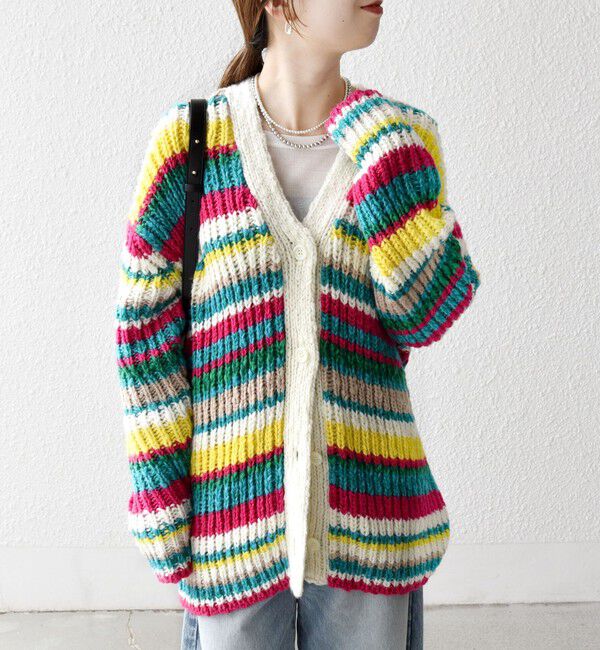 SHIPS any「SHIPS any:〈手洗い可能〉ロービング ルーズ Vネック ニット カーディガン」|カーディガン|