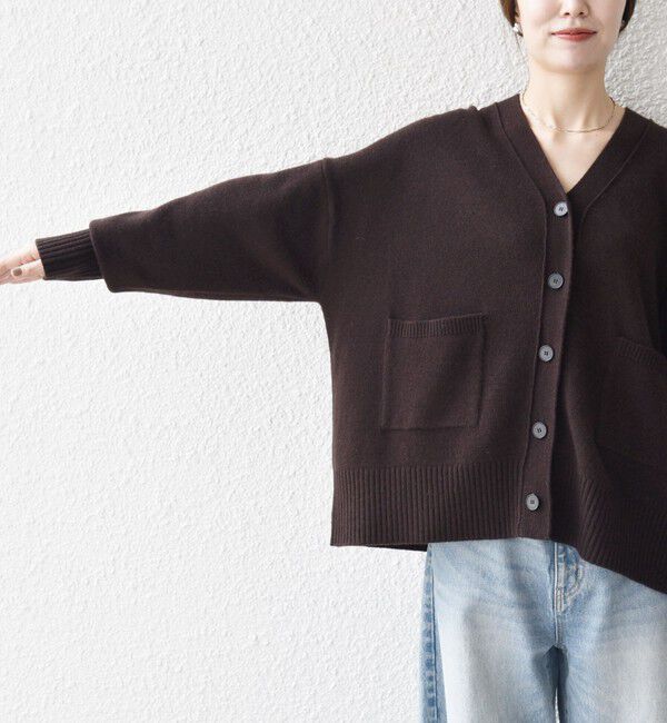 SHIPS any「SHIPS any:〈手洗い可能〉AQUA カシミヤ ミックス Vネック カーディガン」|カーディガン|