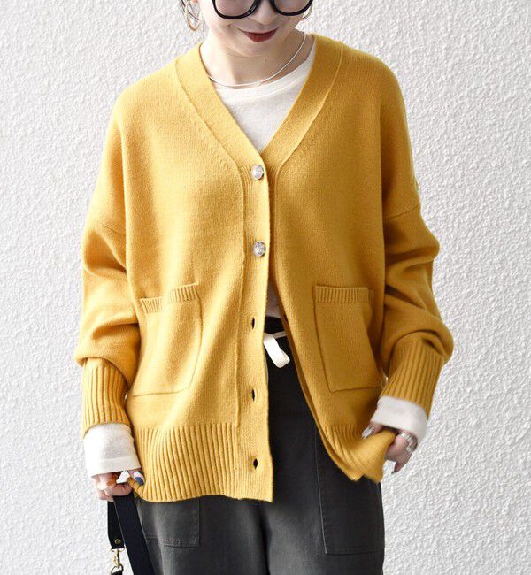 SHIPS any「SHIPS any:〈手洗い可能〉AQUA カシミヤ ミックス Vネック カーディガン」|カーディガン|