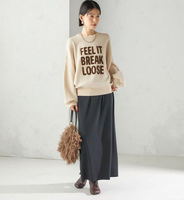 SHIPS for women「【WEB限定】〈手洗い可能〉サガラ 刺繍 ロゴ ニット プルオーバー」|ニット・セーター|