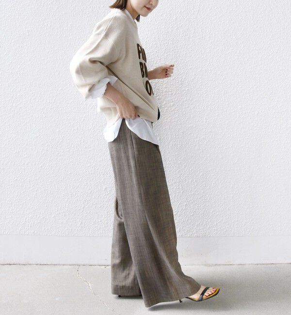 SHIPS for women「【WEB限定】〈手洗い可能〉サガラ 刺繍 ロゴ ニット プルオーバー」|ニット・セーター|