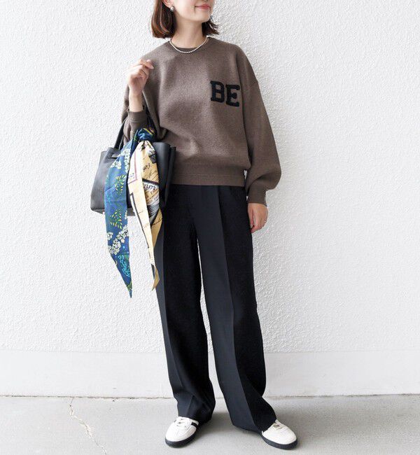 SHIPS for women「【WEB限定】〈手洗い可能〉サガラ 刺繍 ロゴ ニット プルオーバー」|ニット・セーター|