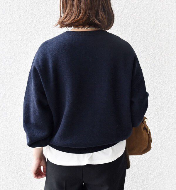 SHIPS for women「【WEB限定】〈手洗い可能〉サガラ 刺繍 ロゴ ニット プルオーバー」|ニット・セーター|