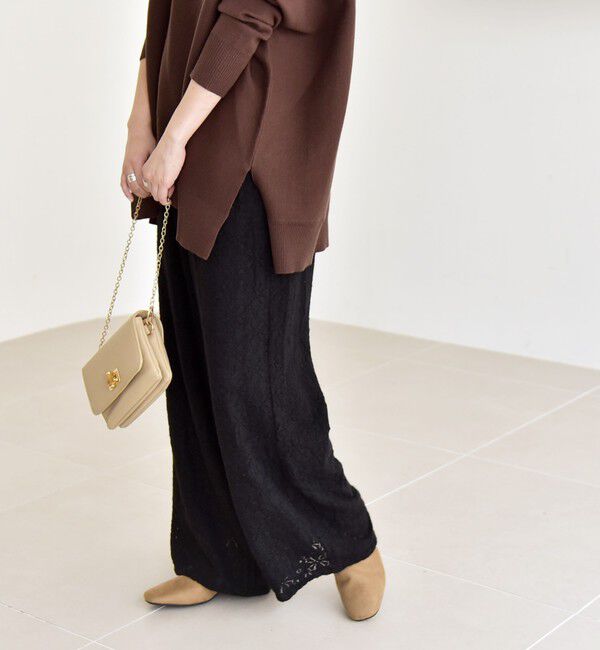 quaranciel「quaranciel:〈洗濯機可能〉フラワー レース ワイド パンツ」|その他|