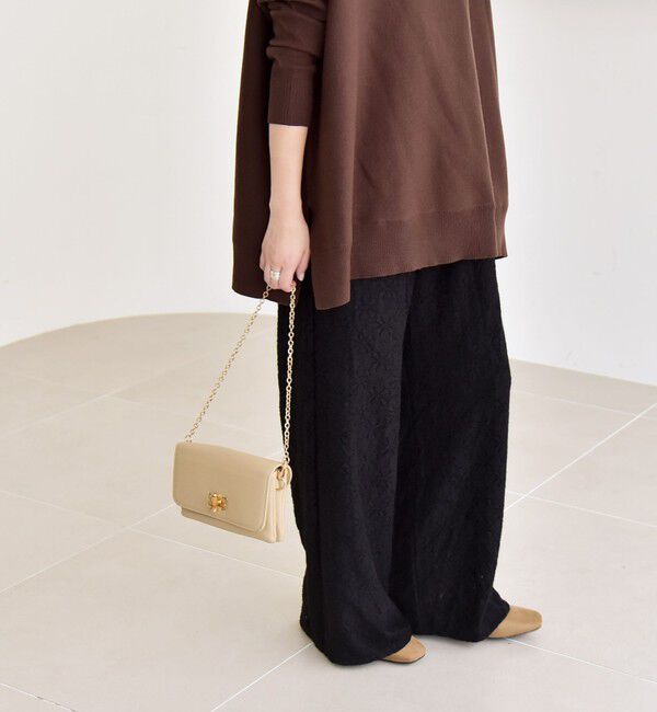 quaranciel「quaranciel:〈洗濯機可能〉フラワー レース ワイド パンツ」|その他|