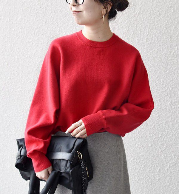 SHIPS any「SHIPS any:〈洗濯機可能〉クルーネック ドルマン ベーシック ニット プルオーバー」|ニット・セーター|