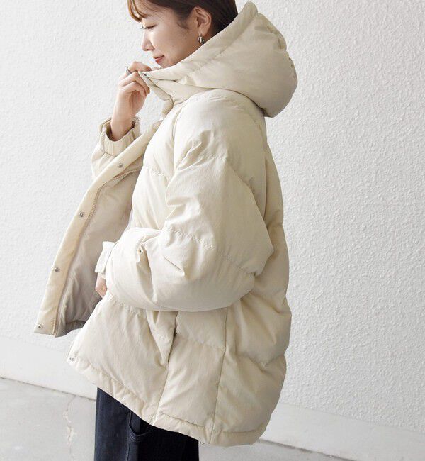 SHIPS any「【WEB限定】SHIPS any: フーディ ショート ダウン ジャケット 2」|ダウン|ナチュラル