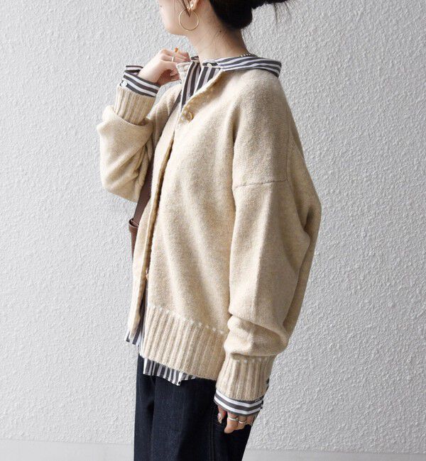 SHIPS any「SHIPS any:〈手洗い可能〉ステッチ デザイン ルーズ ニット カーディガン」|カーディガン|