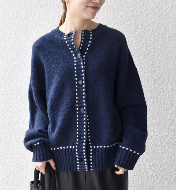 SHIPS any「SHIPS any:〈手洗い可能〉ステッチ デザイン ルーズ ニット カーディガン」|カーディガン|