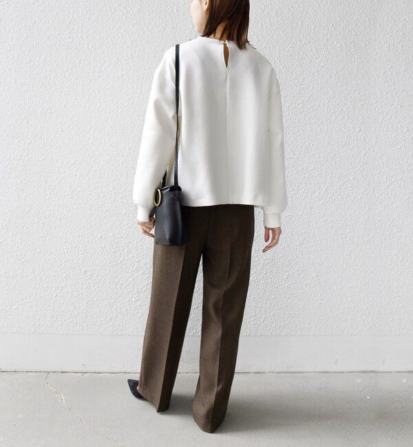 SHIPS for women「【WEB限定】〈手洗い可能〉サイド スリット フリル ダンボール カットソー」|Tシャツ・カットソー|