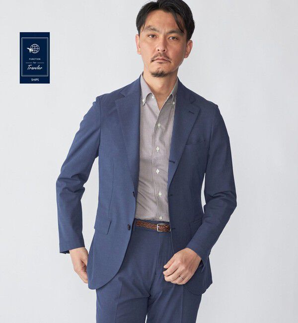 SHIPS「SHIPS:〈FUNCTION〉ライト アンストラクチャード ジャケット(セットアップ対応)」|テーラードジャケット|コバルトブルー