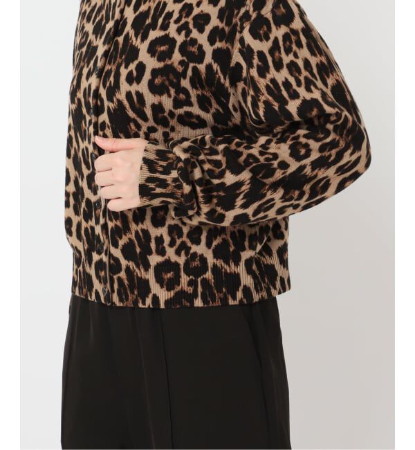 OUTDOOR PRODUCTS Usual Things「レオパード プリントクルーネックカーディガン」|ニット・セーター|