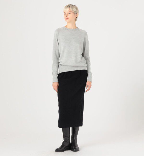 GALERIE VIE「ストレッチモールスキン Iラインミディスカート」|タイト|