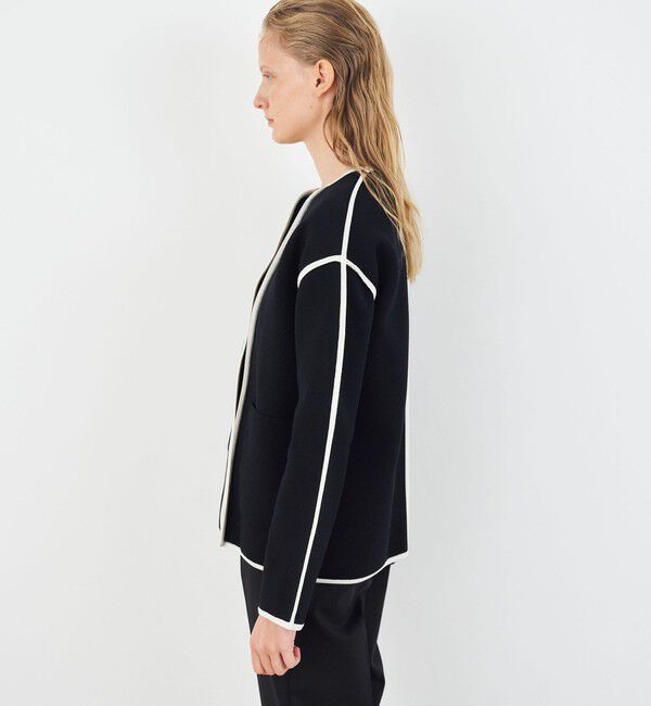 DES PRES「レーヨンナイロンダブルフェイス クルーネックジャケット」|ノーカラージャケット|