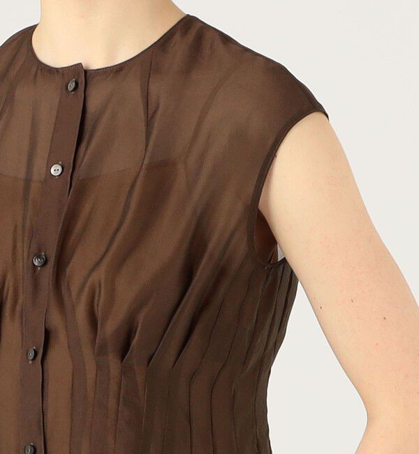 TOMORROWLAND collection「シアーオーガンジー ウエストタックワンピース」|ワンピース|