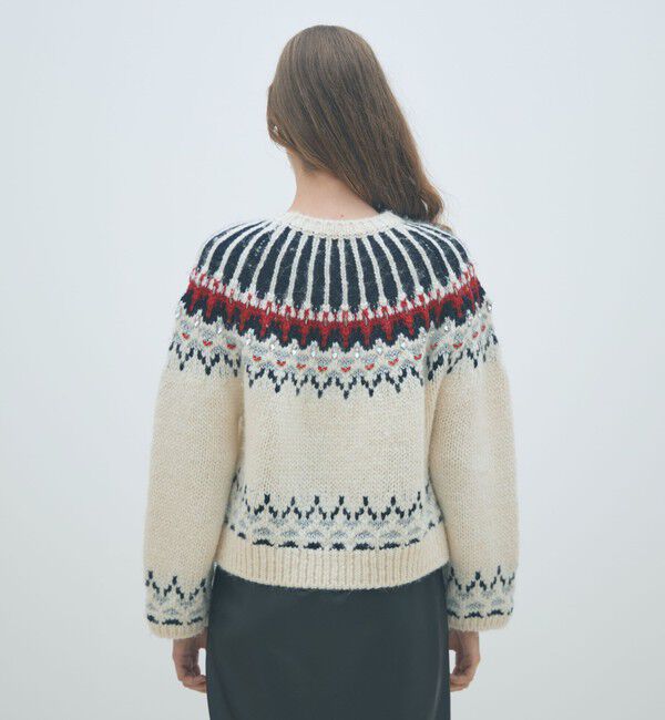 MACPHEE「ビジュージャカード クルーネックプルオーバー」|ニット・セーター|