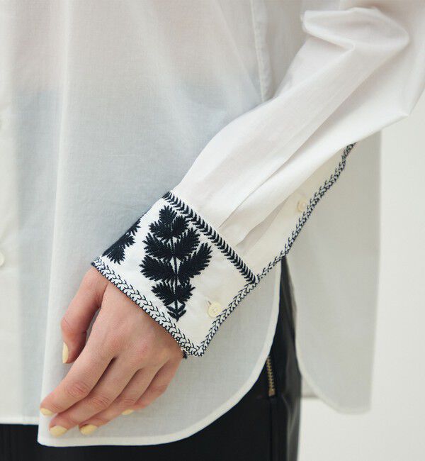 MACPHEE「リーフエンブロイダリー レギュラーカラーシャツ」|シャツ・ブラウス|