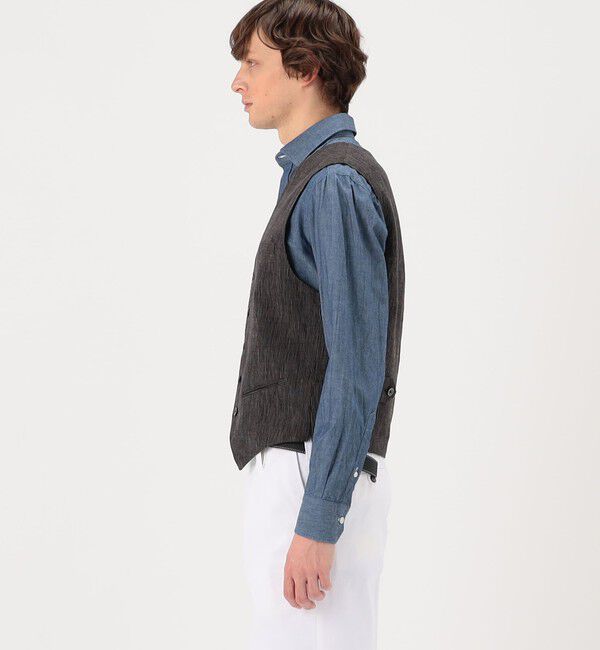 TOMORROWLAND BUYING WEAR「ERRICO FORMICOLA リネンストライプ チェックベスト」|ベスト・ジレ|