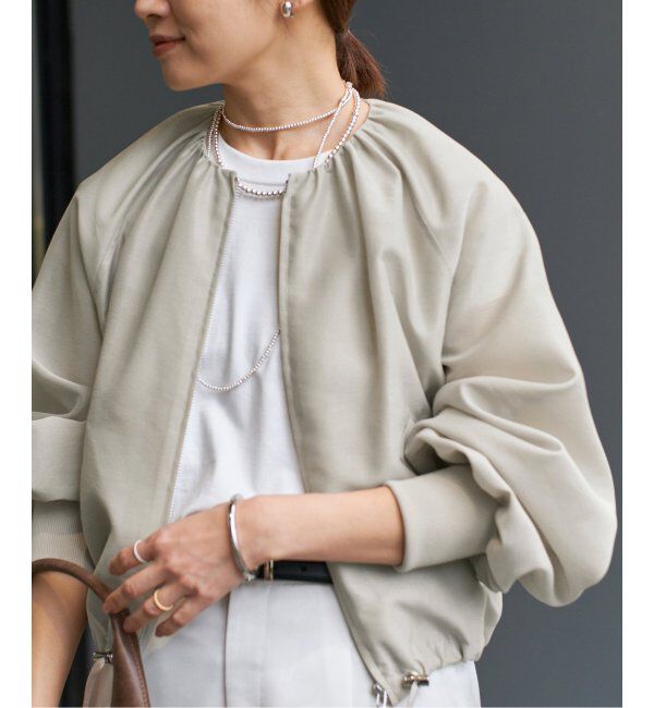 IENA「シアーノーカラーブルゾン」|その他|ベージュ