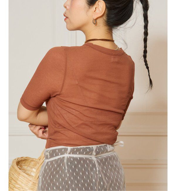 IENA LA BOUCLE「《追加》IENA LA BOUCLE 水撚りガスフライス半袖プルオーバー」|Tシャツ・カットソー|