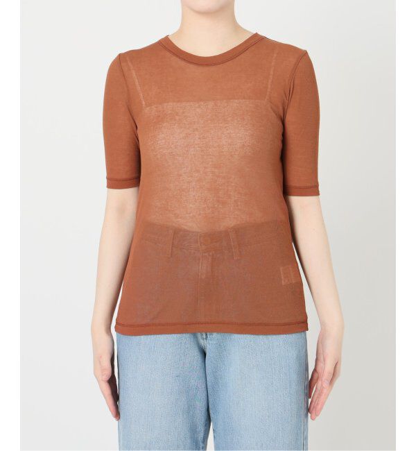 IENA LA BOUCLE「《追加》IENA LA BOUCLE 水撚りガスフライス半袖プルオーバー」|Tシャツ・カットソー|