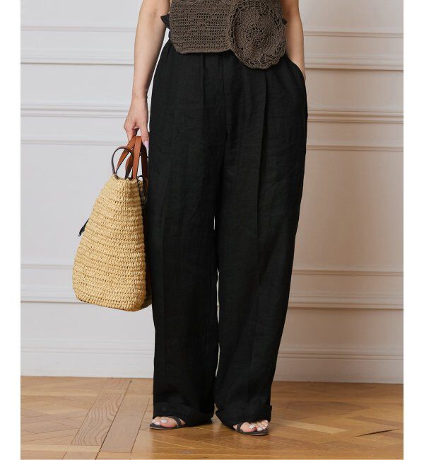 IENA LA BOUCLE「Y.A.Acc/ワイエーアク 別注リネンパンツ」|その他|ブラック