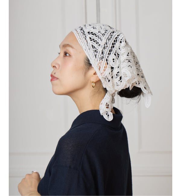 IENA LA BOUCLE「《追加》IENA LA BOUCLE バテンレースバブーシュカ」|バンダナ・スカーフ|