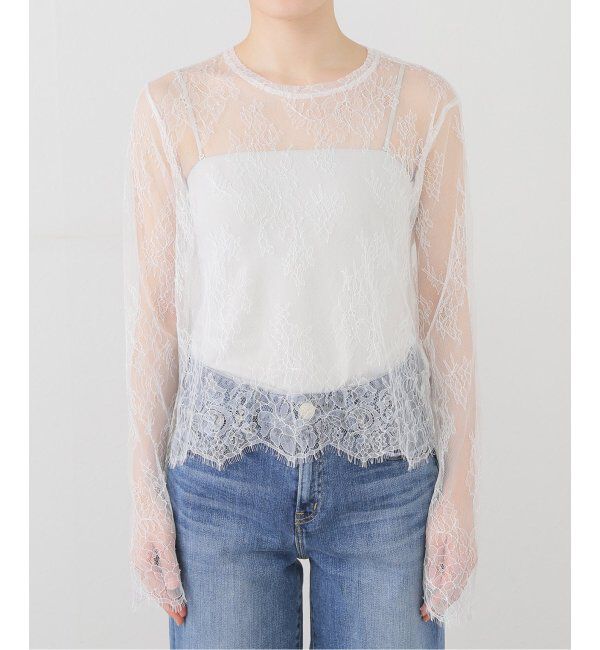 IENA「Maison IENAリバーレースTブラウス」|シャツ・ブラウス|ホワイト