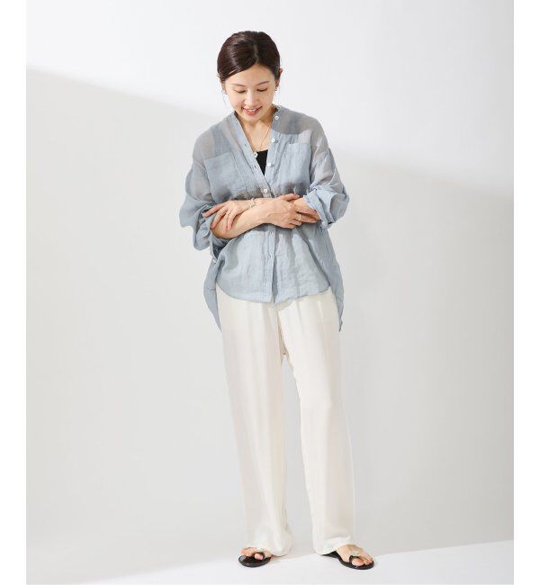 IENA「《追加》ラミーバンドカラーシャツ」|シャツ・ブラウス|