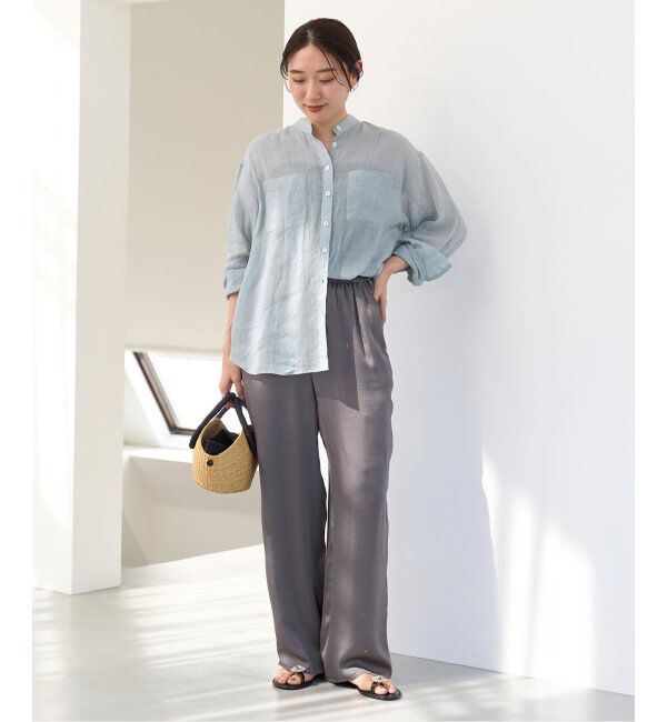 IENA「《追加》ラミーバンドカラーシャツ」|シャツ・ブラウス|