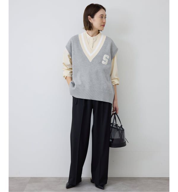 SLOBE IENA「サガラ刺繍レタードベスト」|ベスト・ジレ|