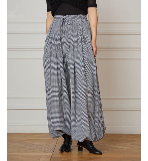 IENA LA BOUCLE「IENA LA BOUCLE ギンガムチェックバルーンレッグパンツ」|その他|ネイビー A