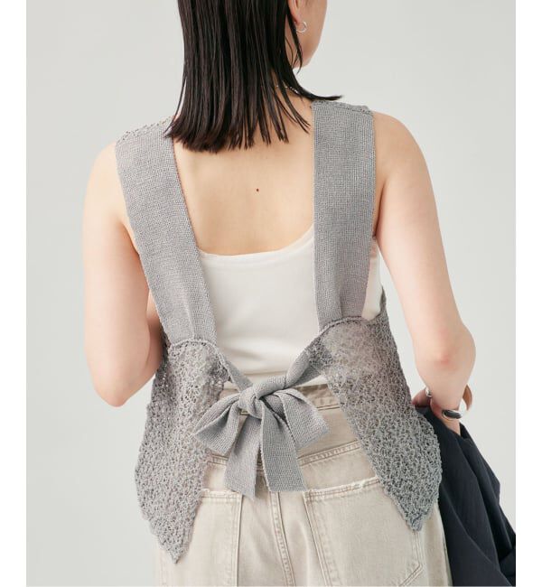 VERMEIL par iena「《予約》ENRICA エンリカ レース柄ニット KNIT225」|ニット・セーター|グレーA