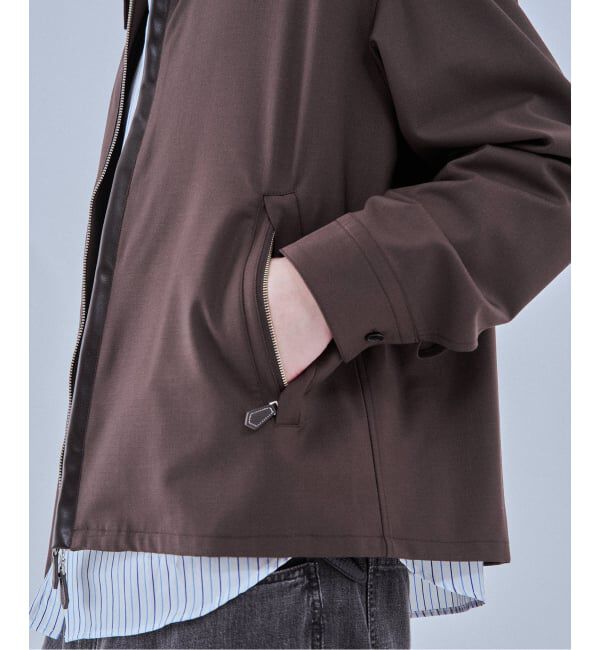 EDIFICE「LEATHER-TRIMMED シャツ ジャケット」|その他|