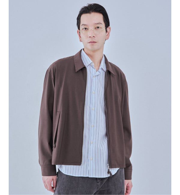 EDIFICE「LEATHER-TRIMMED シャツ ジャケット」|その他|カーキ