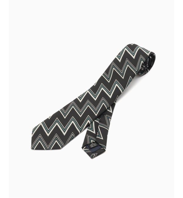 EDIFICE「Holliday & Brown(ホリデー & ブラウン) Jacquard Zig-Zag タイ」|ネクタイ・蝶ネクタイ|ブラック