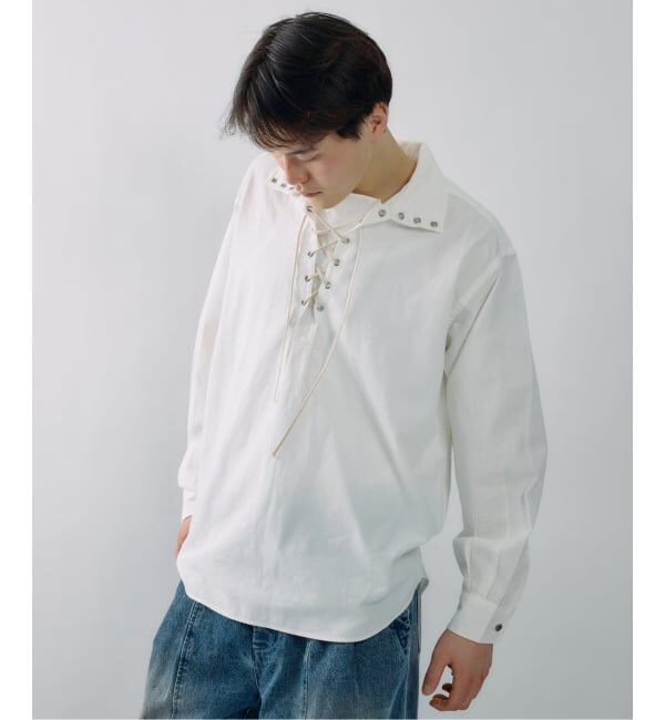 J.S.Homestead「J.S.Homestead / レース アップ シャツ」|シャツ・ブラウス|