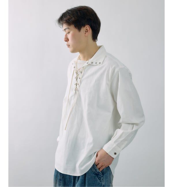 J.S.Homestead「J.S.Homestead / レース アップ シャツ」|シャツ・ブラウス|