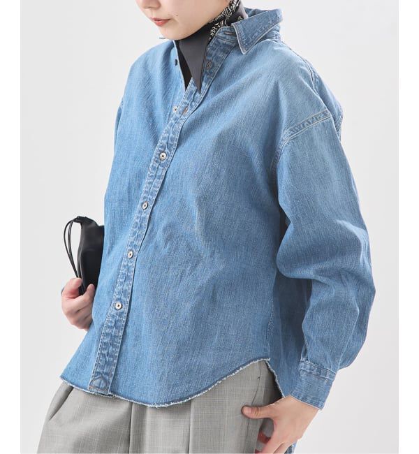 journal standard L'essage「【JANE SMITH/ジェーンスミス】8oz DENIM REGULAR COLLAR：シャツ」|シャツ・ブラウス|ブルー A