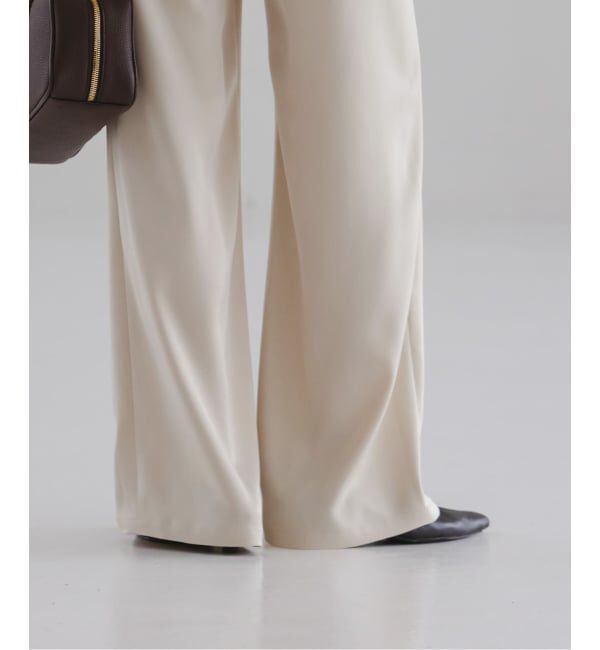 NOBLE「《セットアップ対応》ルナサテンナローフレアタックパンツ」|スラックス|