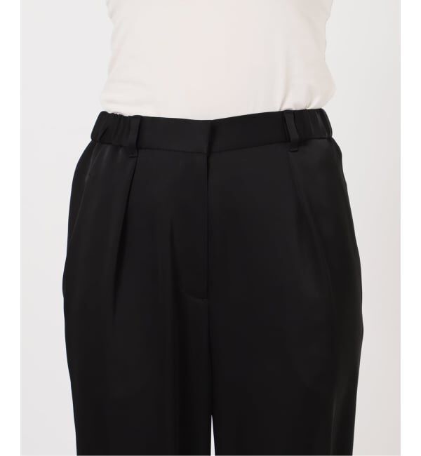 NOBLE「《セットアップ対応》ルナサテンナローフレアタックパンツ」|スラックス|