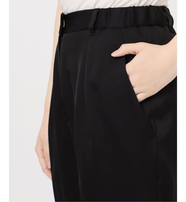 NOBLE「《セットアップ対応》ルナサテンナローフレアタックパンツ」|スラックス|