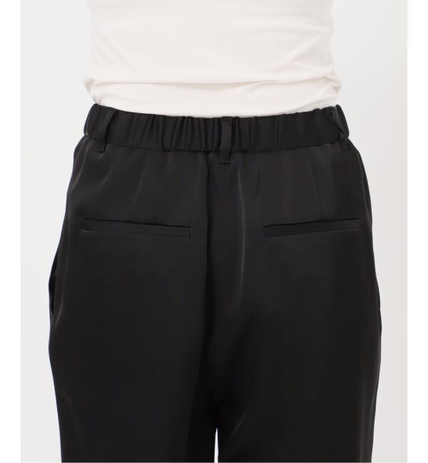 NOBLE「《セットアップ対応》ルナサテンナローフレアタックパンツ」|スラックス|