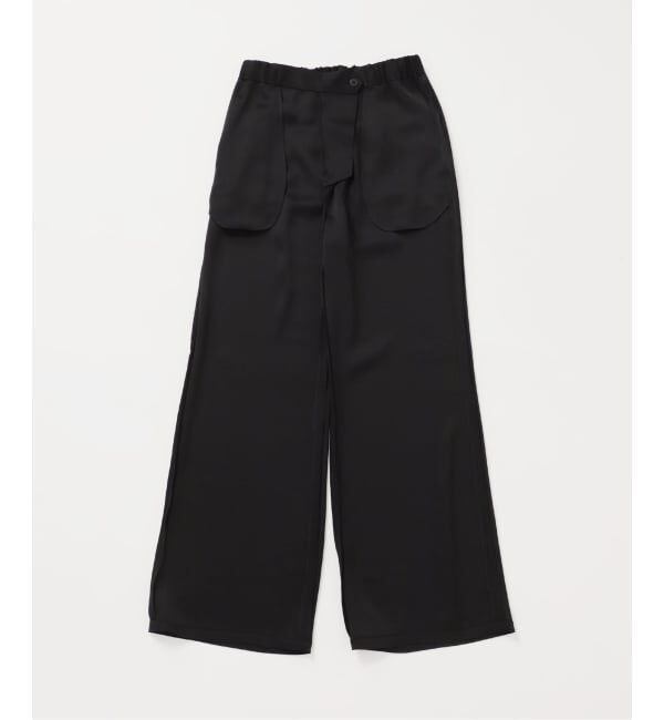 NOBLE「《セットアップ対応》ルナサテンナローフレアタックパンツ」|スラックス|