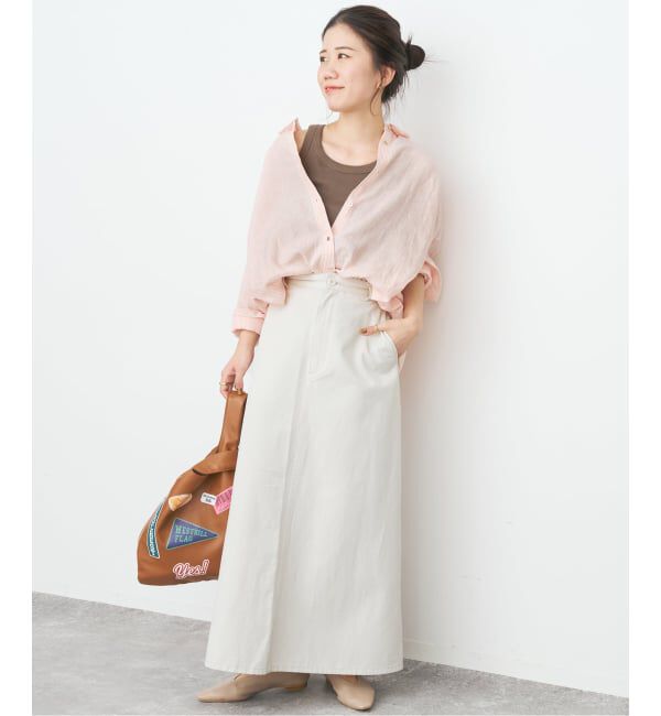 Spick and Span「《ゆったりサイズ》追加予約 80リネンカシュクール ビッグシャツ」|シャツ・ブラウス|