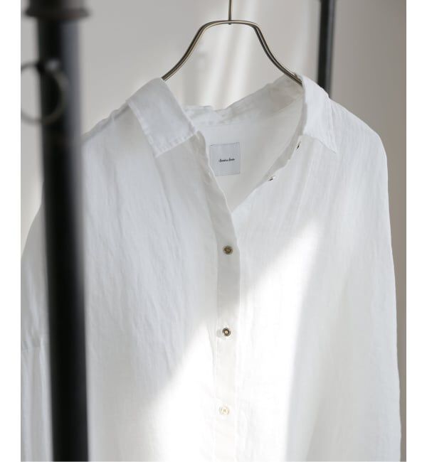 Spick and Span「《ゆったりサイズ》追加予約 80リネンカシュクール ビッグシャツ」|シャツ・ブラウス|
