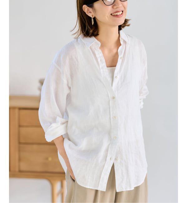 FRAMeWORK「≪新色 / 追加≫フレンチリネンレギュラーシャツ」|シャツ・ブラウス|ホワイト